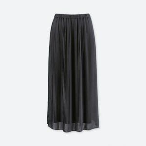 Uniqlo Black High Waist Chiffon Pleated Skirt
